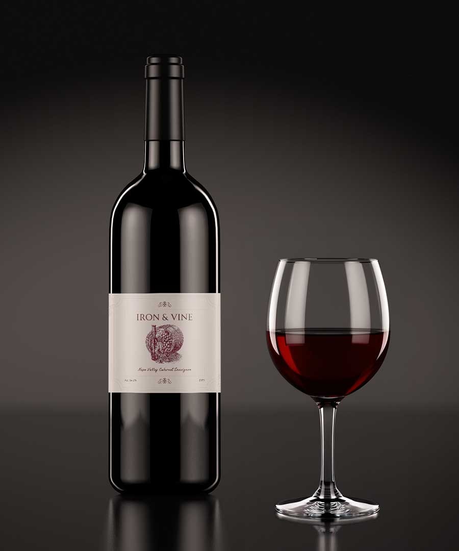 IRON & VINE wine bottle